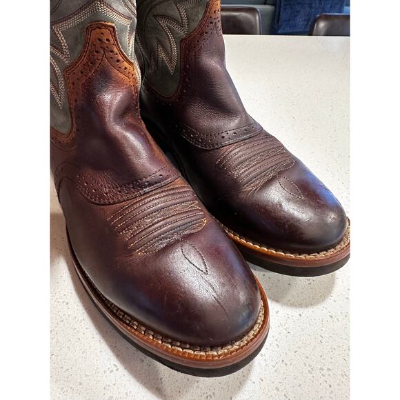 Ariat Men's 8EE Wide Heritage Crepe Leather Western Boot in Blue - Picture 6 of 11